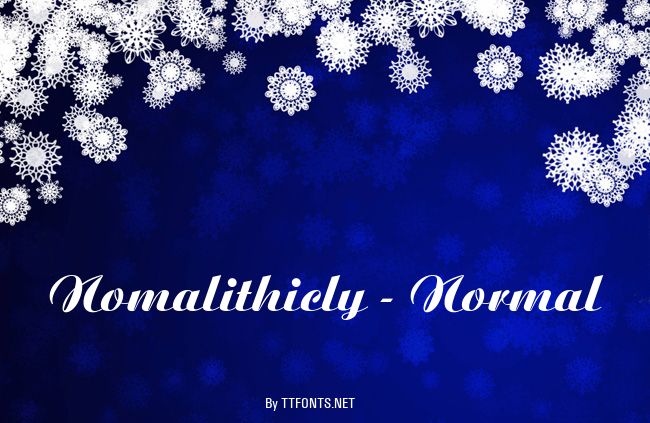 Nomalithicly - Normal example
